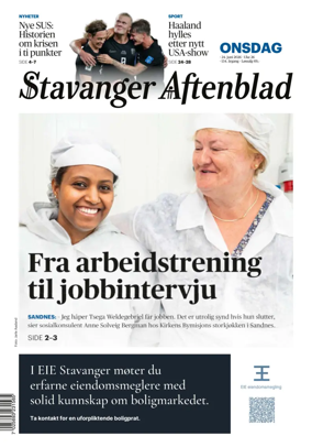 Cover of Stavanger Aftenblad