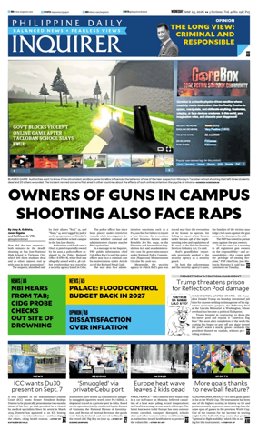 Cover of Philippine Daily Inquirer