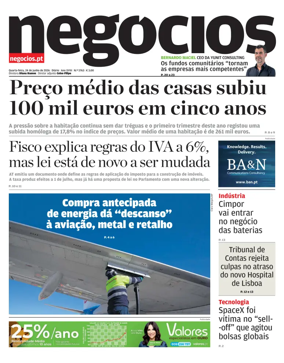 Cover of Jornal de Negocios
