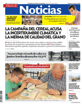 Cover of Diario de Noticias (Spain)