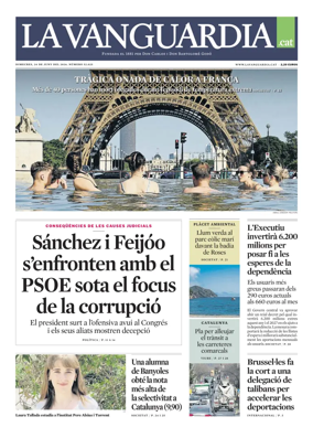 Cover of La Vanguardia (Catala)