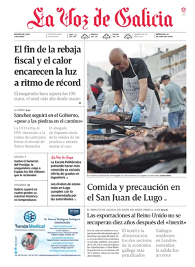 Cover of La Voz de Galicia (Lugo)
