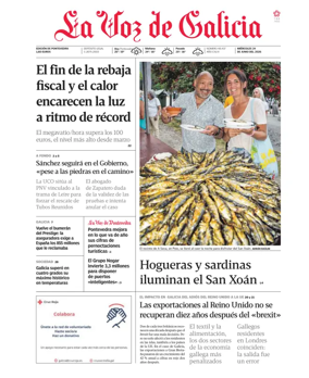 Cover of La Voz de Galicia (Pontevedra)