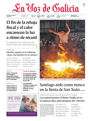 Cover of La Voz de Galicia (Santiago)