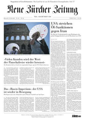Cover of Neue Zurcher Zeitung
