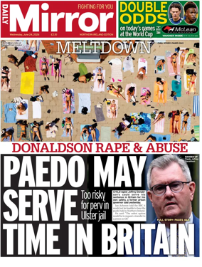 Cover of Daily Mirror (Northern Ireland)