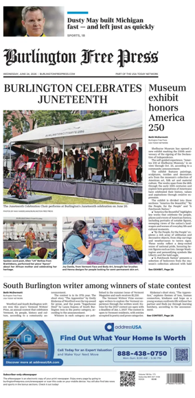 Cover of Burlington Free Press