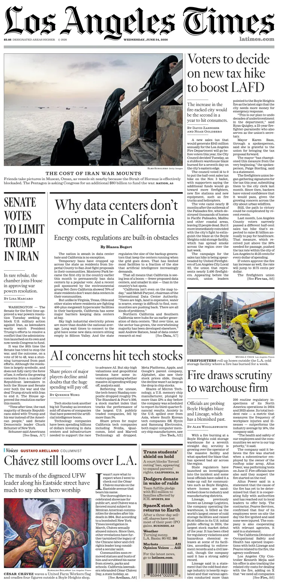 Cover of Los Angeles Times