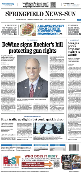 Cover of Springfield News-Sun