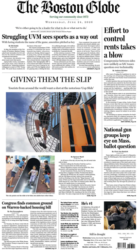 Cover of The Boston Globe
