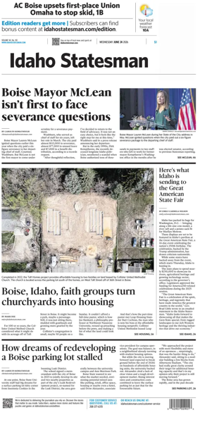 Cover of The Idaho Statesman