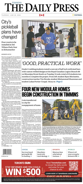 Cover of The Daily Press (Timmins)