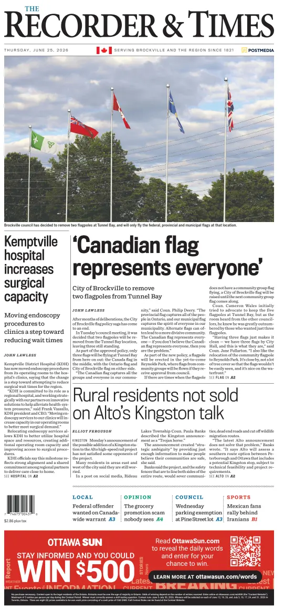 Cover of The Recorder & Times (Brockville)