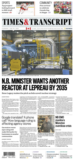 Cover of Times & Transcript