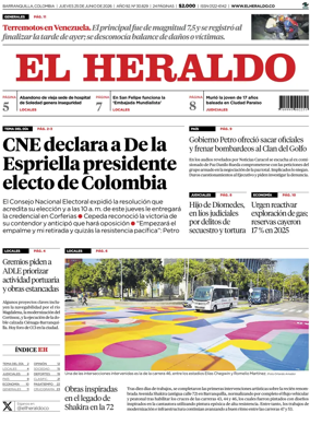 Cover of El Heraldo (Colombia)