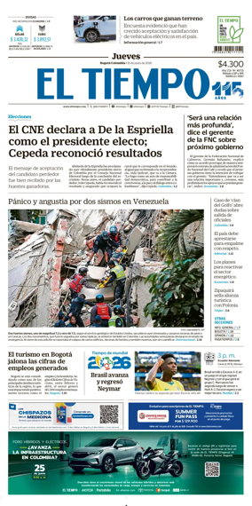 Cover of El Tiempo (Bogota)