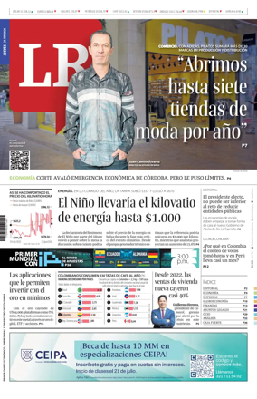 Cover of La Republica (Colombia)