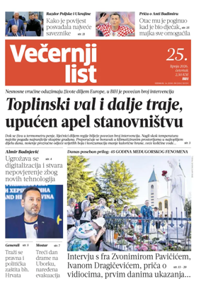 Cover of Vecernji list BiH
