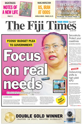 Cover of The Fiji Times