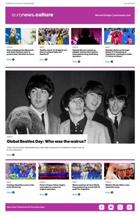 Cover of Euronews Culture and Sport Compiled Edition