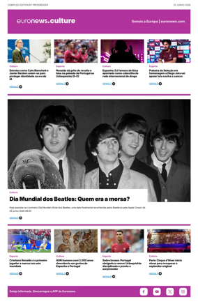 Cover of Euronews Culture and Sport (Portuguese)