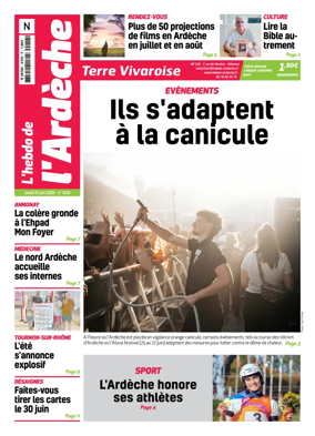 Cover of L'Hebdo de l'Ardeche – edition Nord