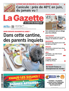 Cover of La Gazette du Centre Morbihan