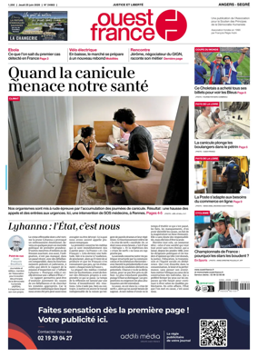 Cover of Ouest France (Angers / Segre)