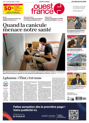 Cover of Ouest France (Les Sables-d'Olonne)