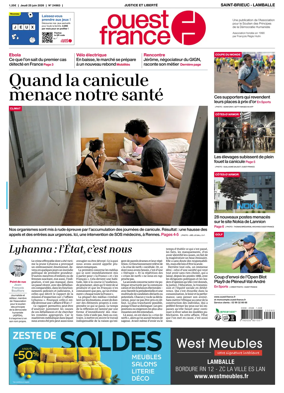 Cover of Ouest-France (Saint-Brieuc Lamballe)
