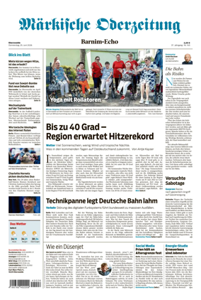 Cover of Markische Oderzeitung Eberswalde