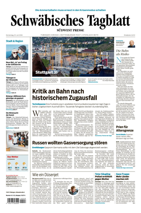 Cover of Schwabisches Tagblatt - Tubinger Chronik