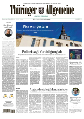 Cover of Thuringer Allgemeine (Arnstadt und Ilmenauz)
