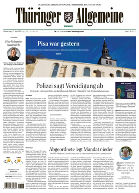 Cover of Thuringer Allgemeine (Eisenach)