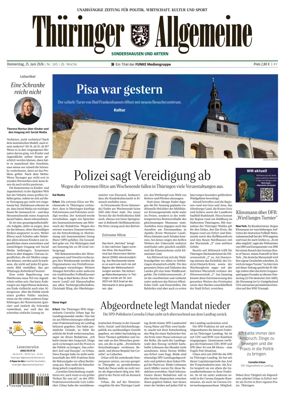 Cover of Thuringer Allgemeine (Sonderhausen und Artern)