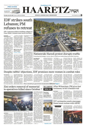 Cover of Haaretz english edition