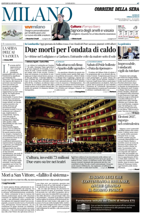 Cover of Corriere della Sera (Milano)