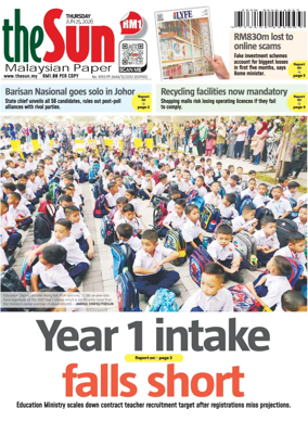 Cover of The Sun (Malaysia)