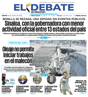 Cover of El Debate de Mazatlan