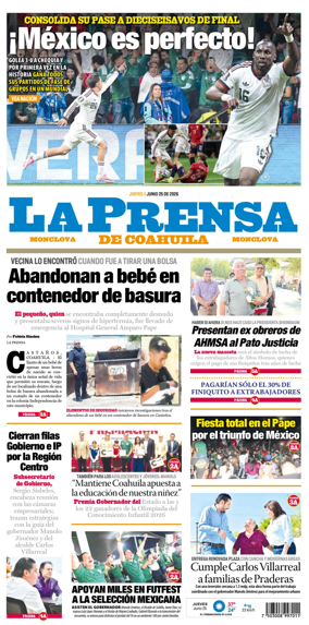 Cover of La Prensa de Coahuila