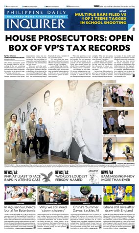 Cover of Philippine Daily Inquirer
