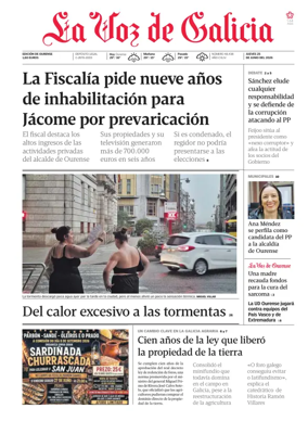 Cover of La Voz de Galicia (Ourense)