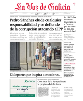 Cover of La Voz de Galicia (Pontevedra)