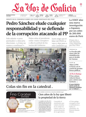 Cover of La Voz de Galicia (Santiago)