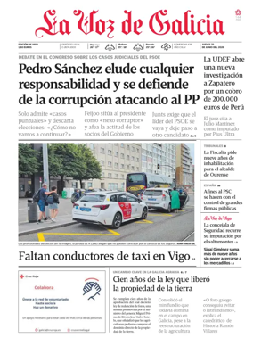 Cover of La Voz de Galicia (Vigo)