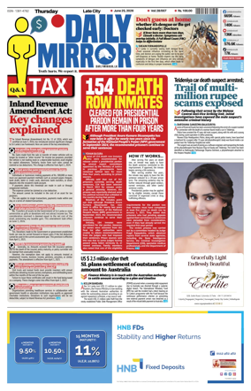 Cover of Daily Mirror (Sri Lanka)