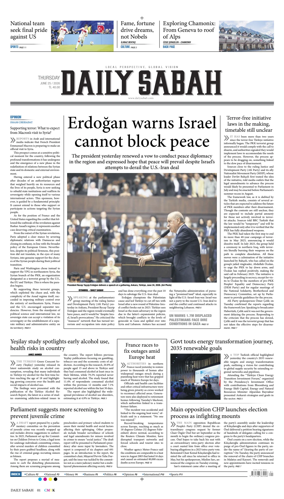 Cover of Daily Sabah (Turkey)