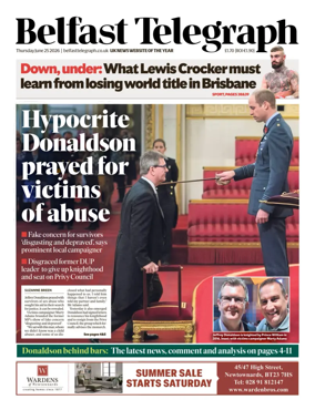 Cover of Belfast Telegraph