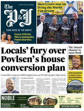 Cover of The Press and Journal (Inverness Highlands and Islands)