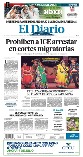 Cover of El Diario de El Paso
